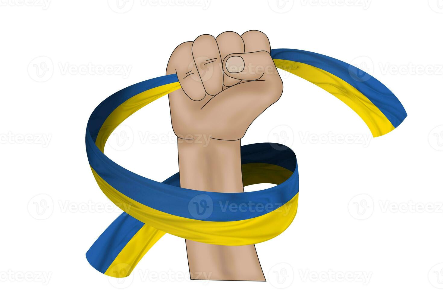 3D Flag on ribbon in hand photo