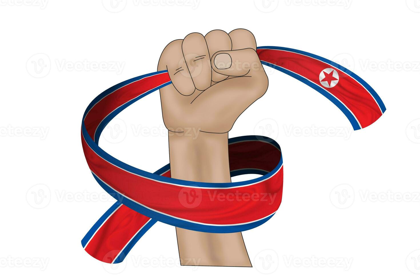 3D Flag on ribbon in hand photo