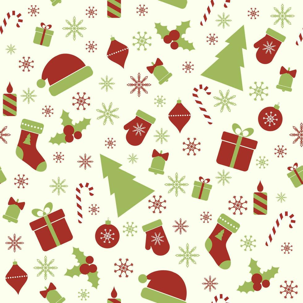 Christmas vector seamless pattern. Perfect for wrapping paper