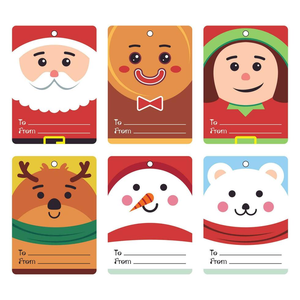 alegre Navidad saludo tarjeta vector colección