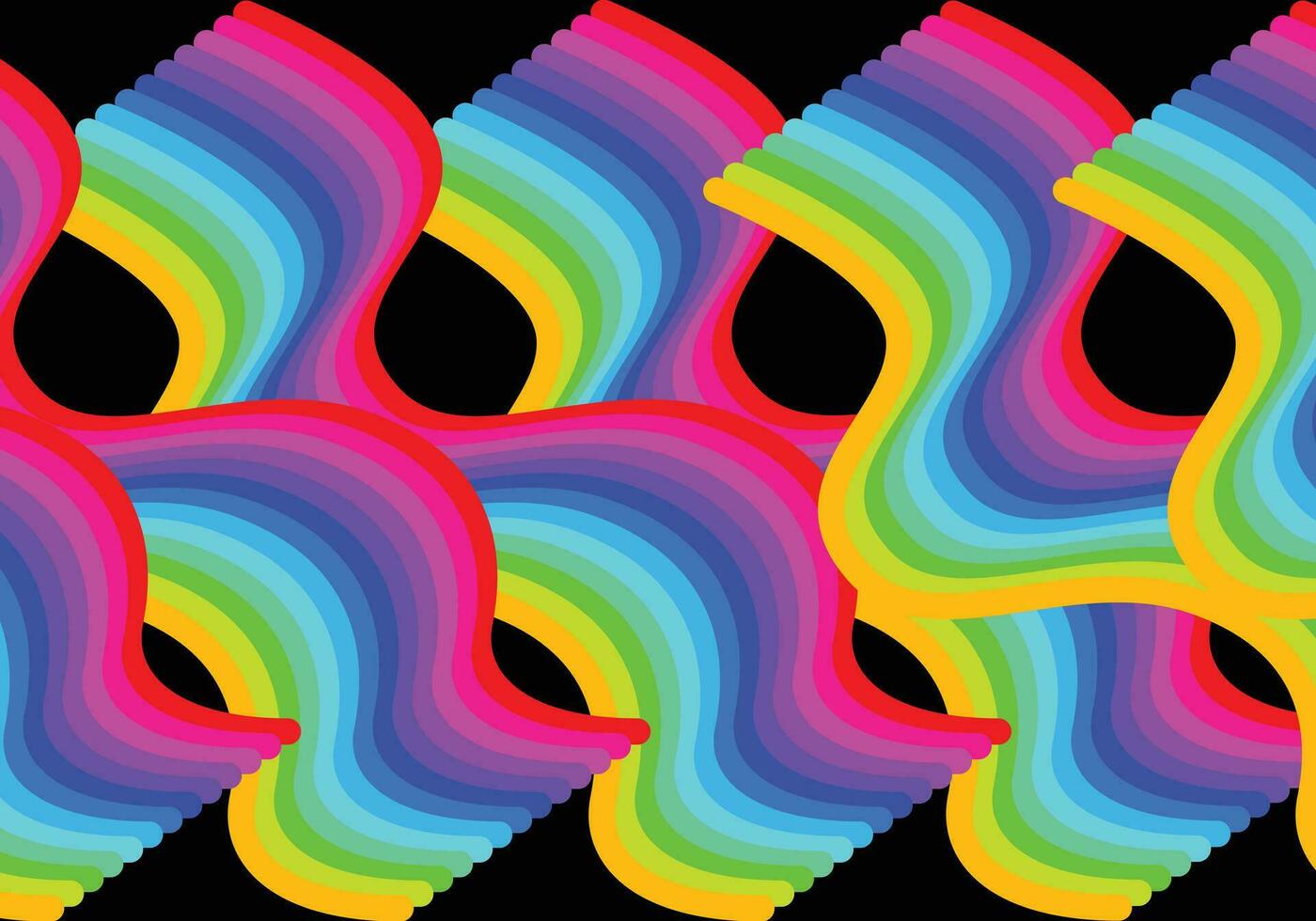 wavy rainbow color vector for background design.