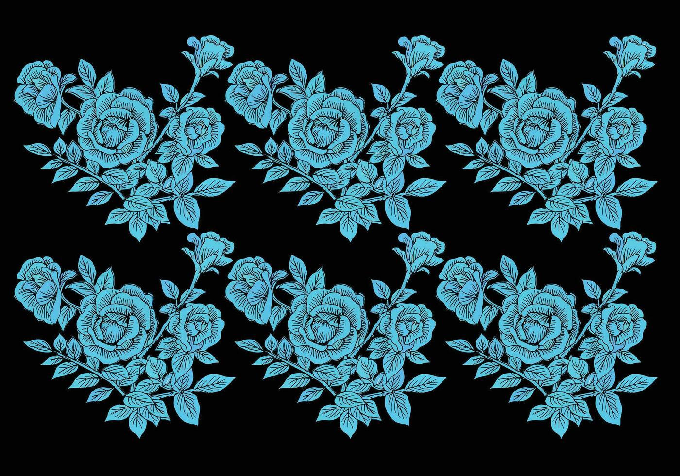 rose vector sketch in black background for background design.