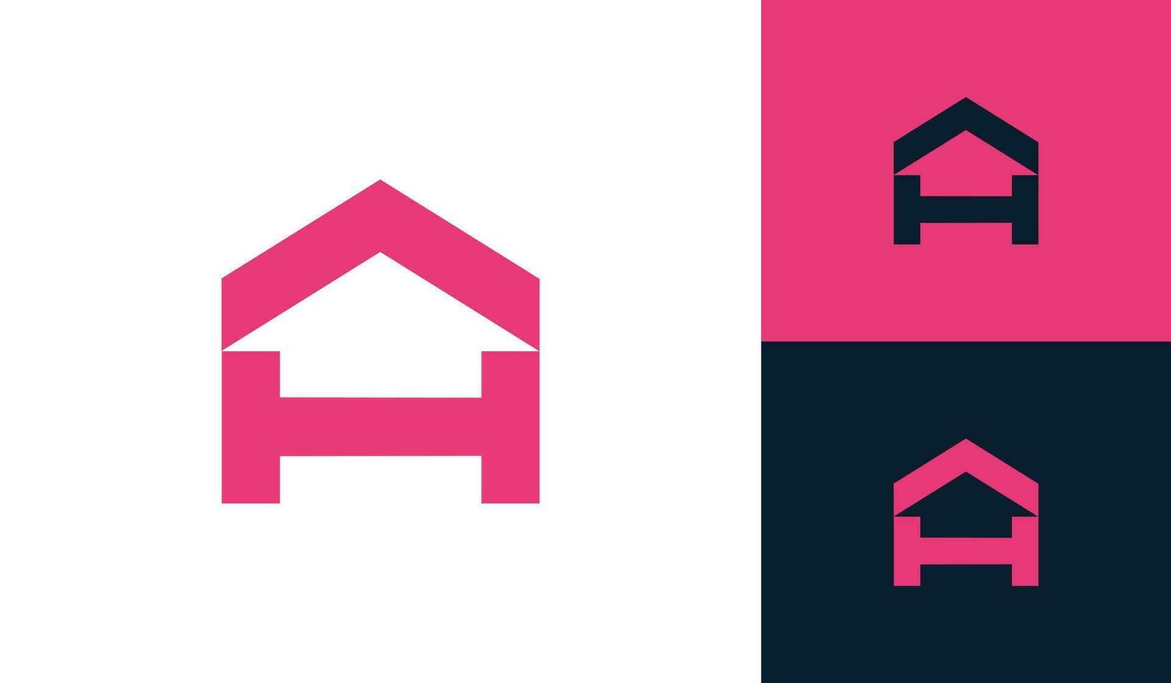 Letter H house logo design vector