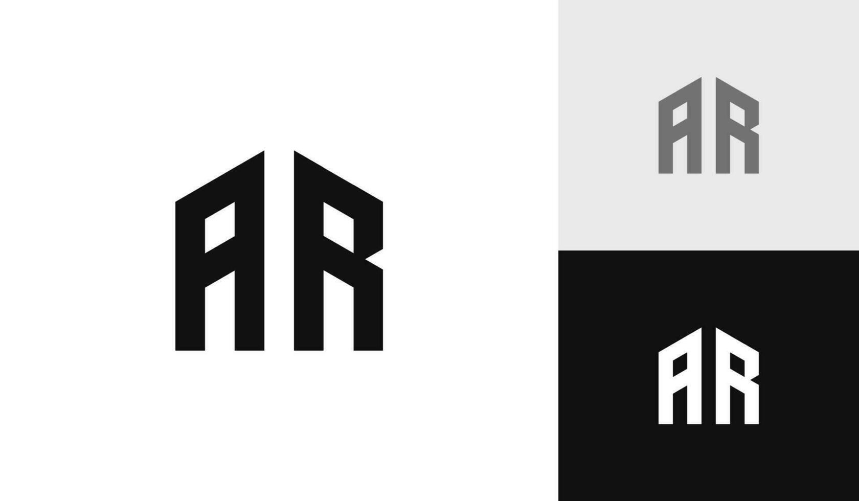 Letter AR with house shape logo design vector