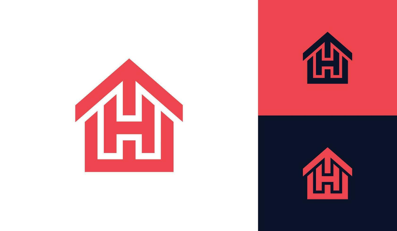 Letter WH house logo design vector