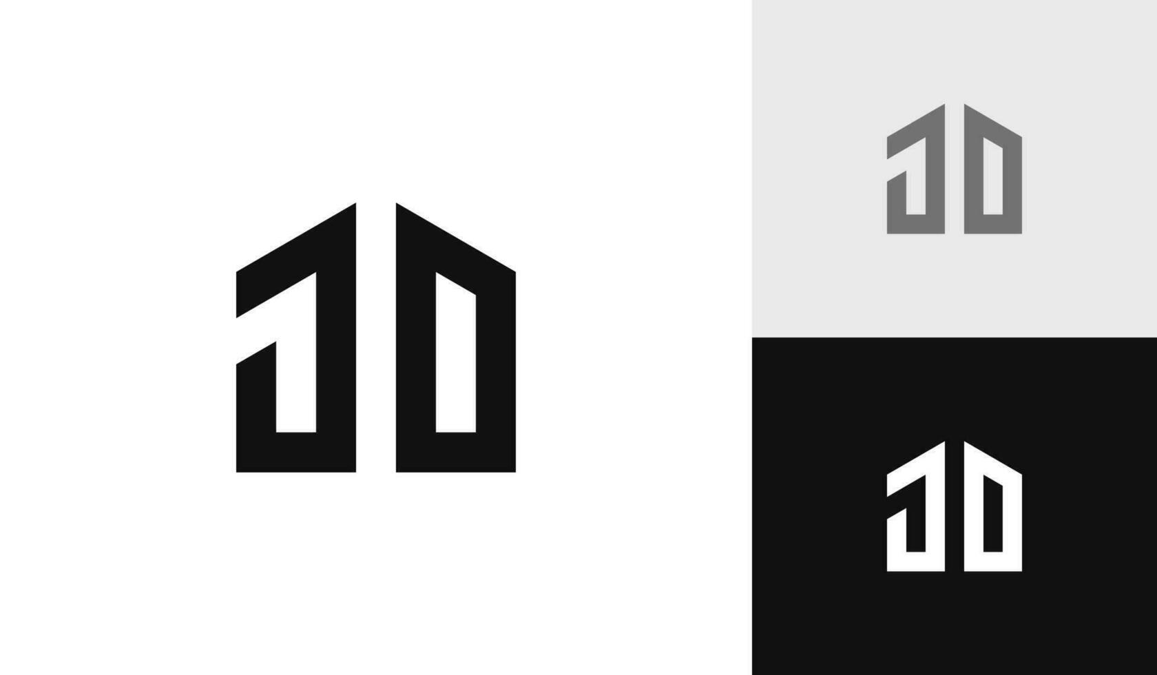Letter JD initial with house shape logo design vector