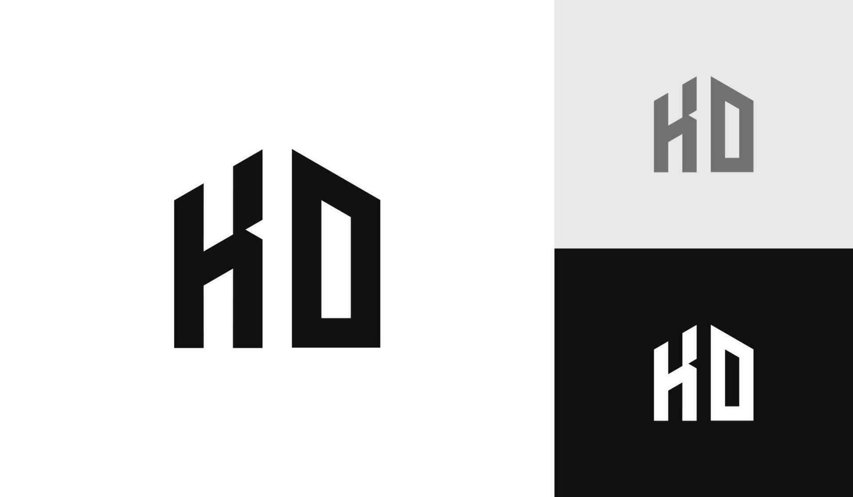 Letter KD initial with house shape logo design vector