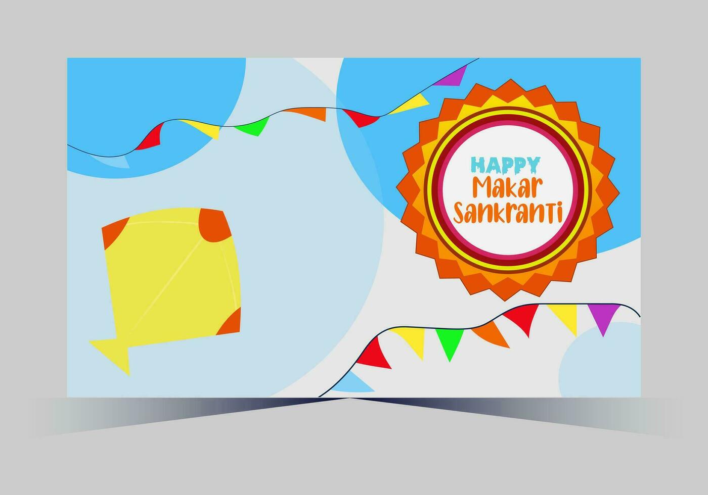 vector indian makar sankranti festival and web banner template