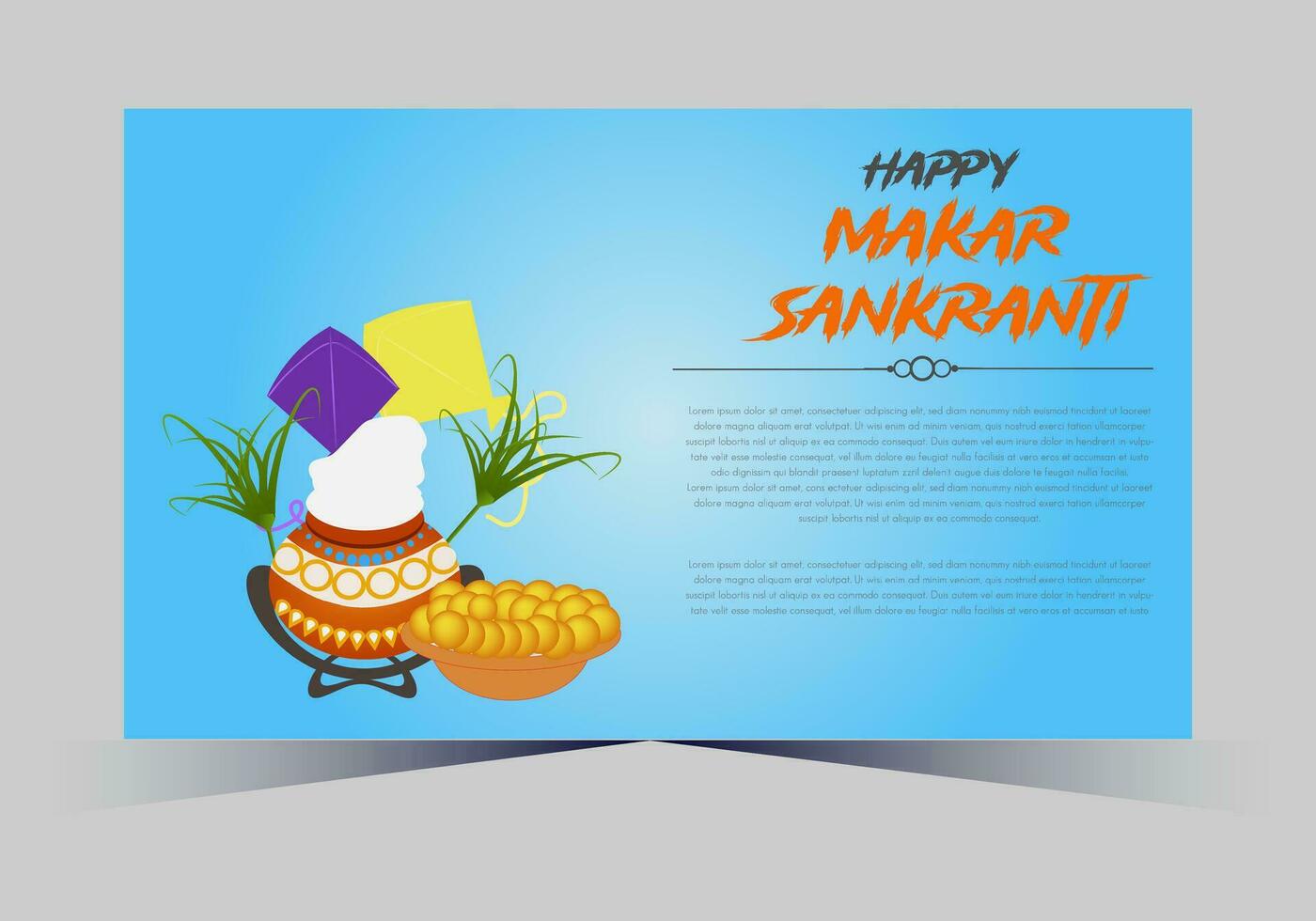 vector indio makar sankranti festival y web bandera modelo