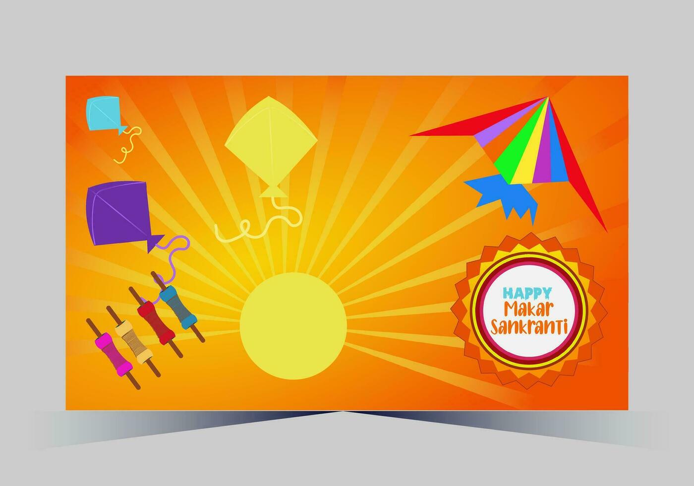 vector indian makar sankranti festival