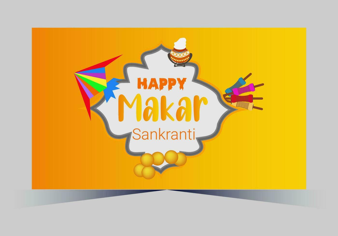 vector indian makar sankranti festival and web banner template