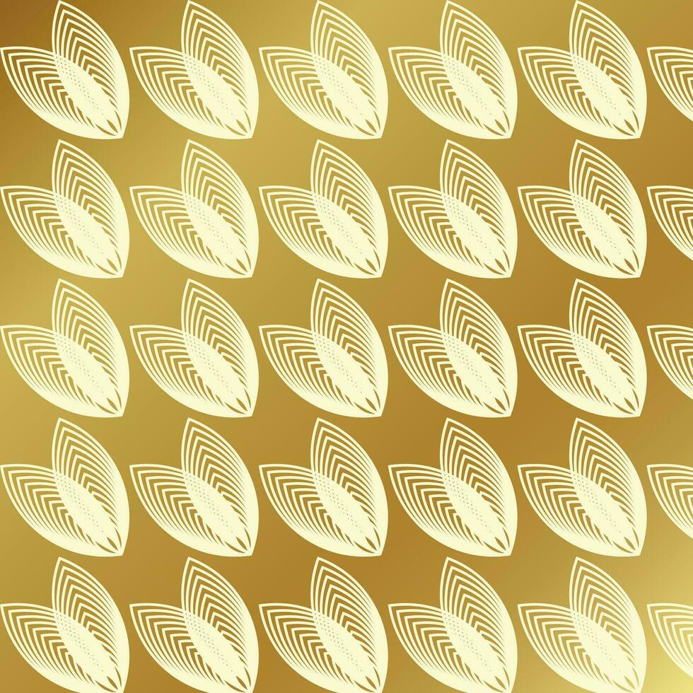 white leaf outline design on golden background vector