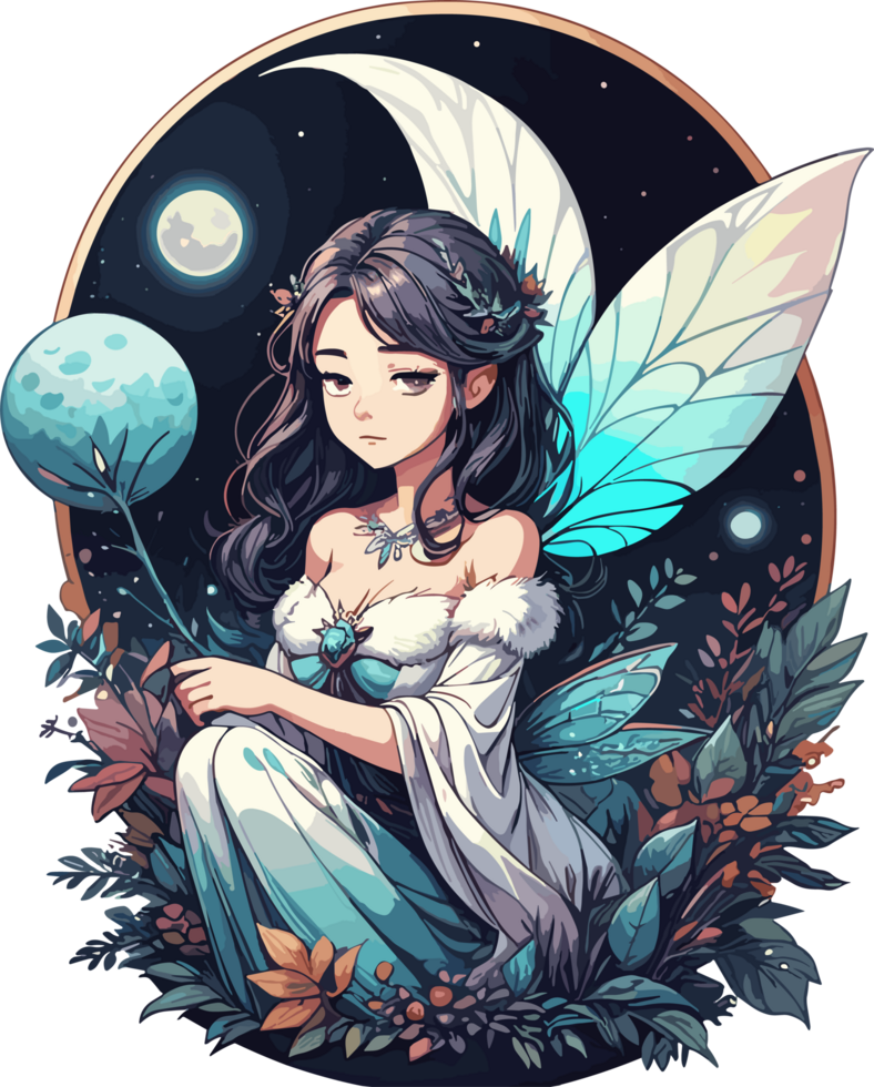 AI generated Winter Fairy Illustration Cartoon png
