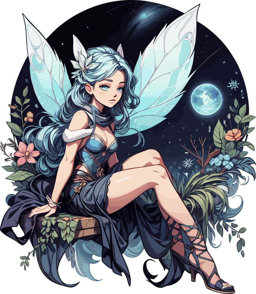 AI generated Winter Fairy Cartoon Character png