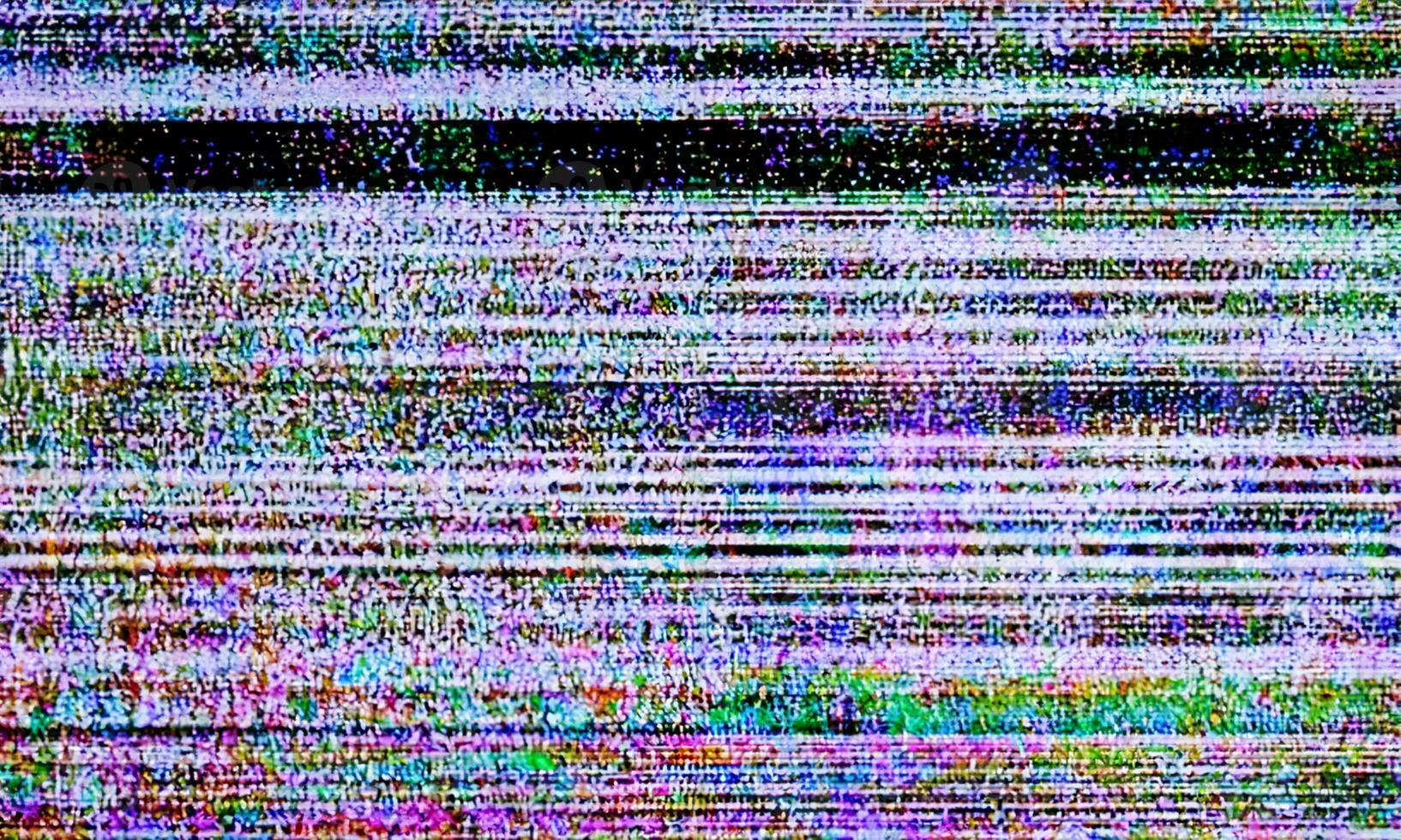 glitch art scan line background. monitor de línea de escaneo de TV para el concepto de tecnología antigua. viejos puntos de línea de monitor dañados para un diseño estético. foto