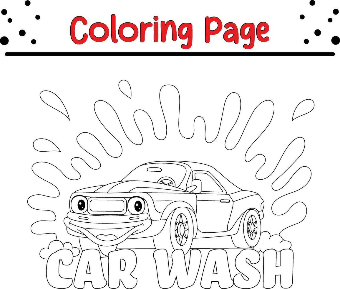 smiling car washing coloring page 35193244 Vector Art at Vecteezy