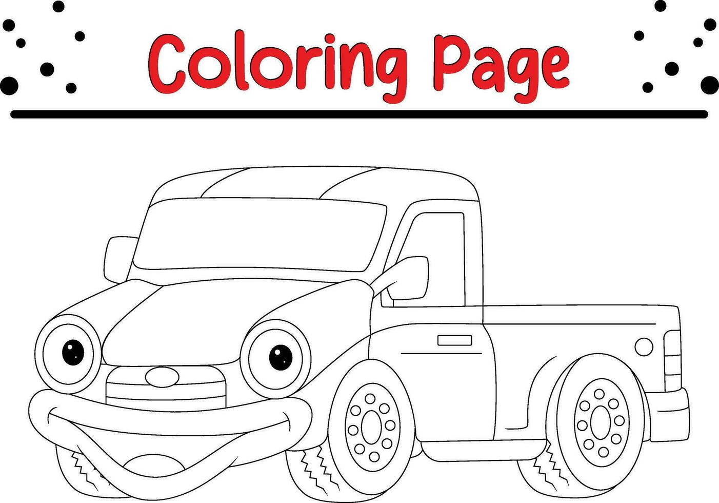gracioso coche recoger mascota colorante página vector
