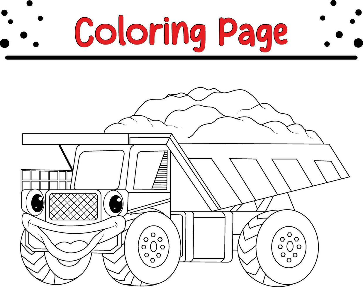 dump truck coloring page vector