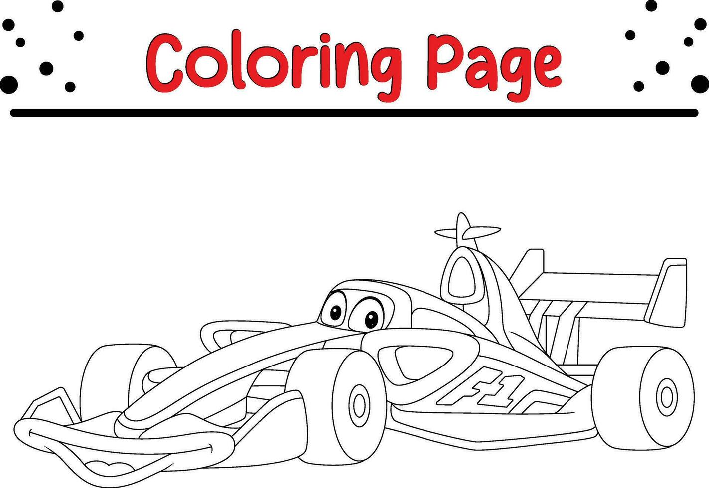 racing car coloring page for kids vector
