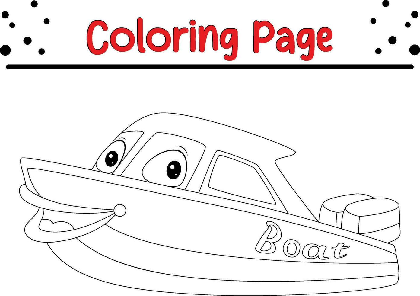 barco colorante página para niños vector