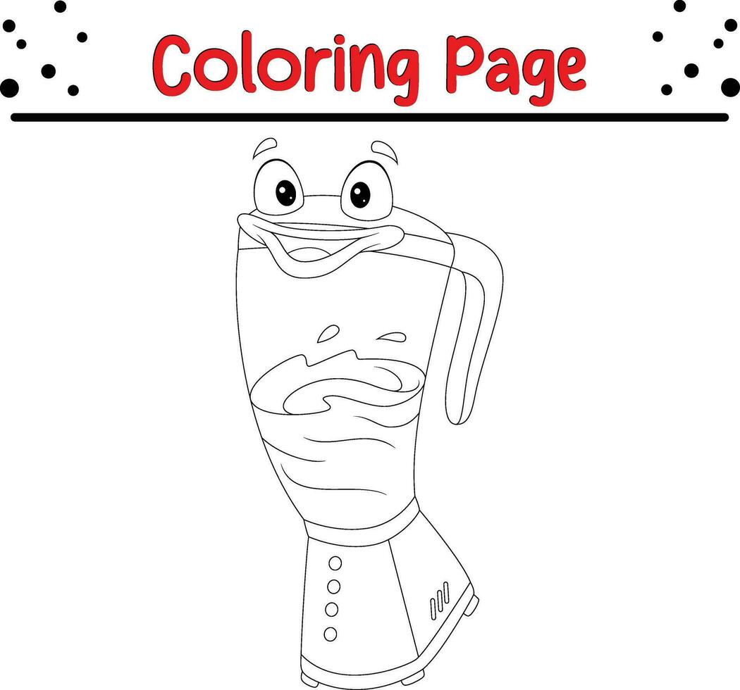 gracioso licuadora colorante página para niños vector