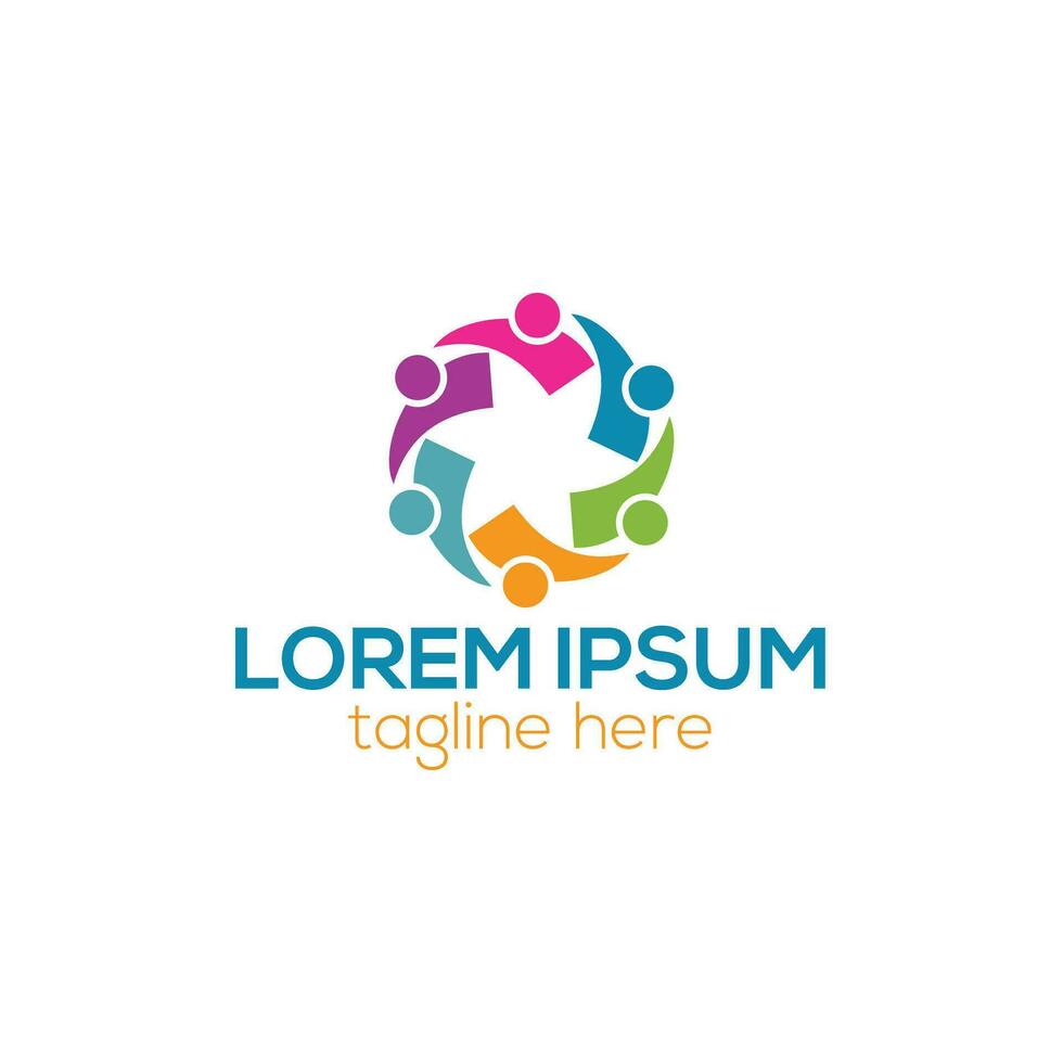 Community logo, partnership logo concept isolated vector template illustration for business and company