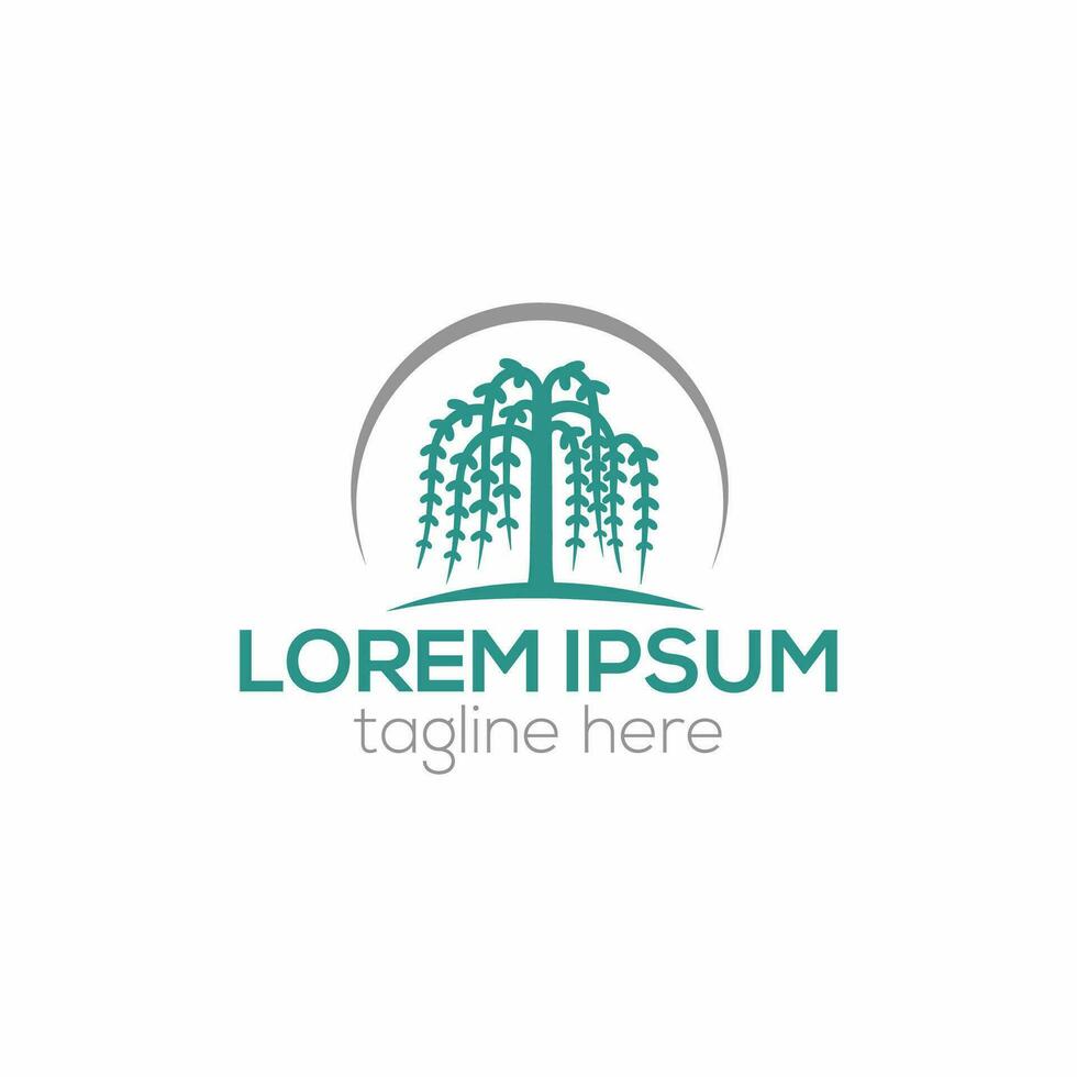 Willow tree logo concept isolated vector template illustration for business and company