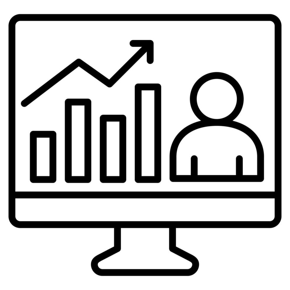 kpi análisis icono línea vector ilustración