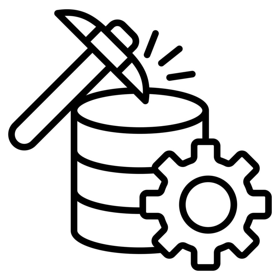 Data Mining icon line vector illustration