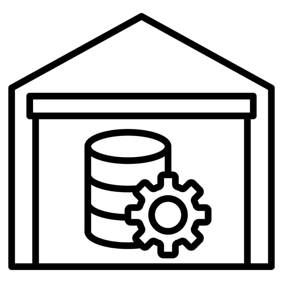 Data Warehouse icon line vector illustration
