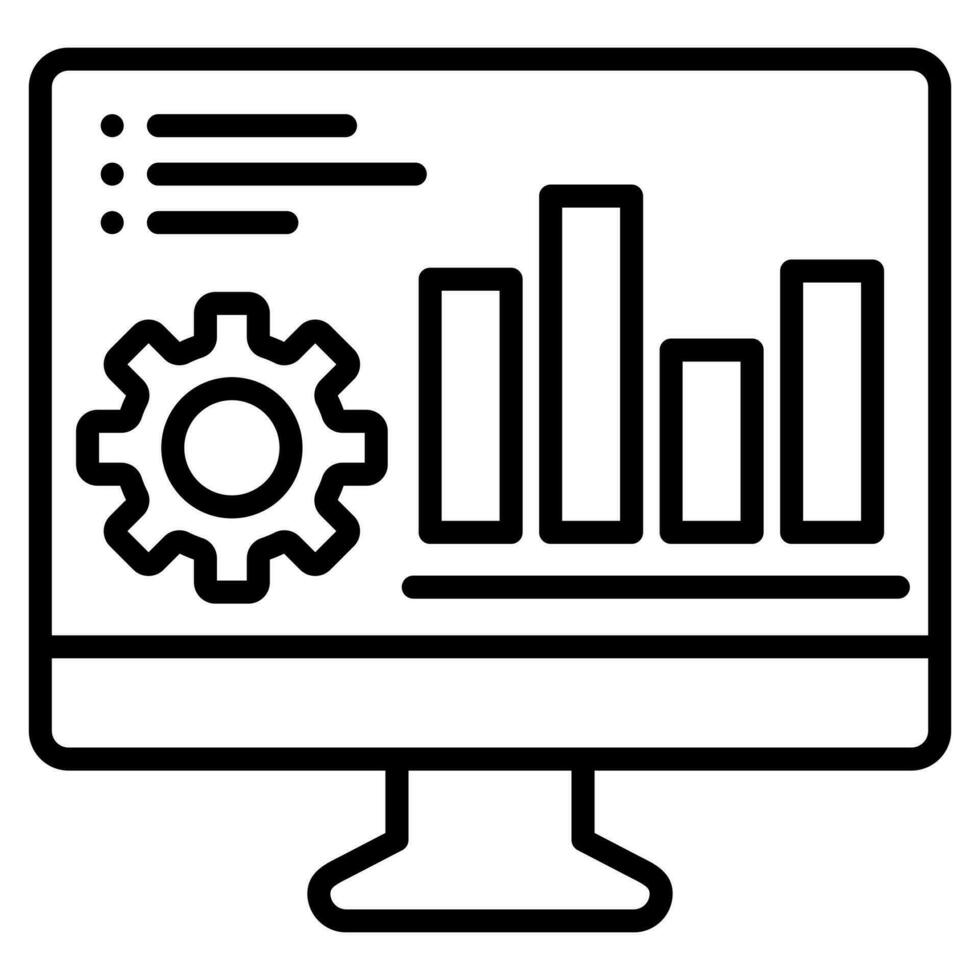 negocio inteligencia tablero icono línea vector ilustración