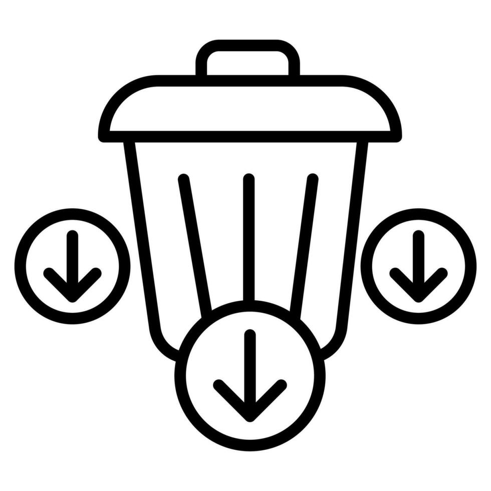 Waste Reduction icon line vector illustration