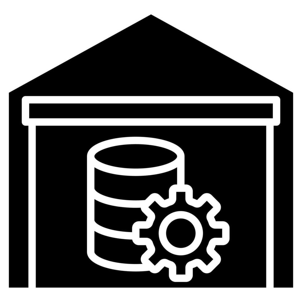 Data Warehouse icon line vector illustration