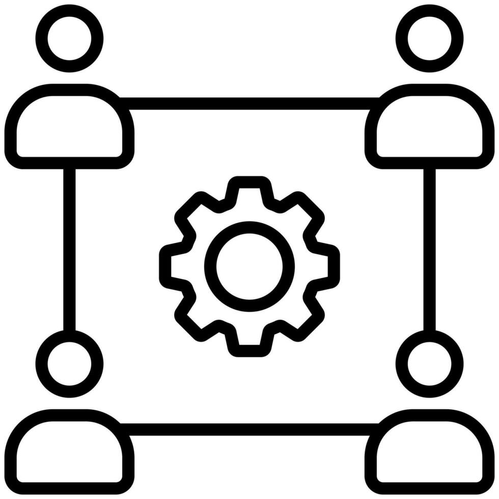 Team Collaboration icon line vector illustration