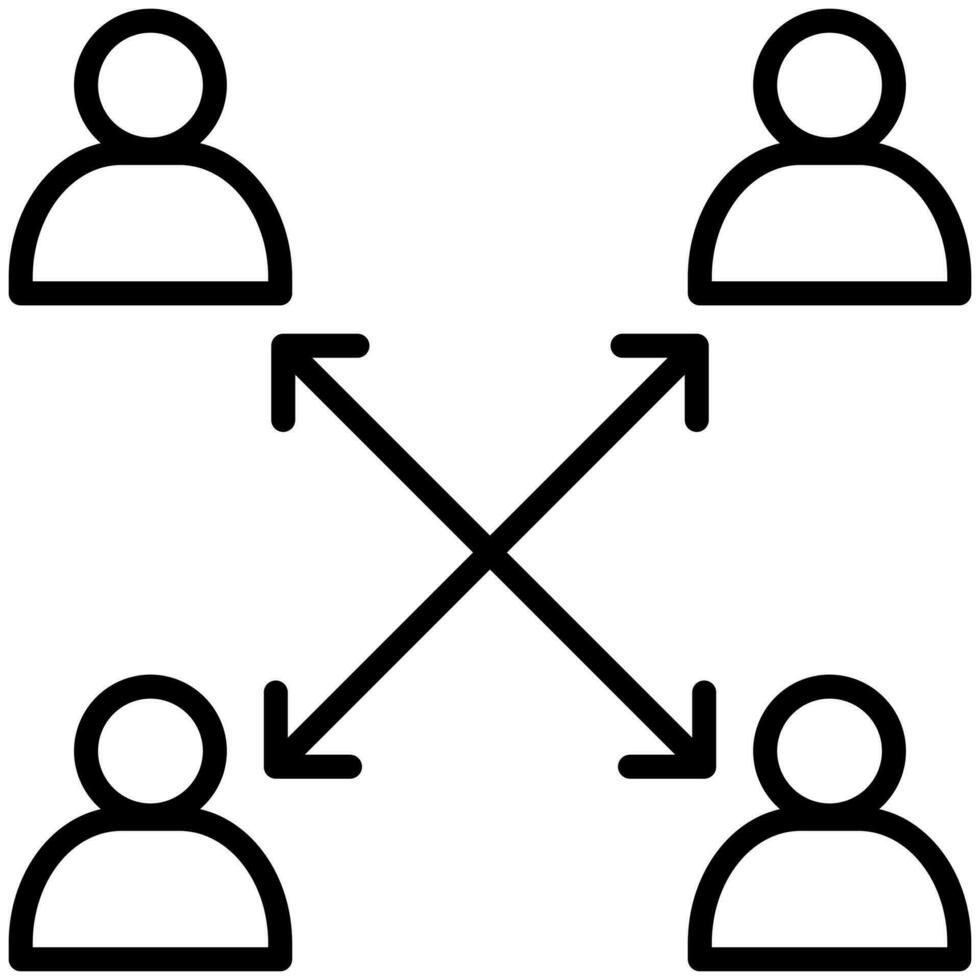 Cross-Functional Teams icon line vector illustration