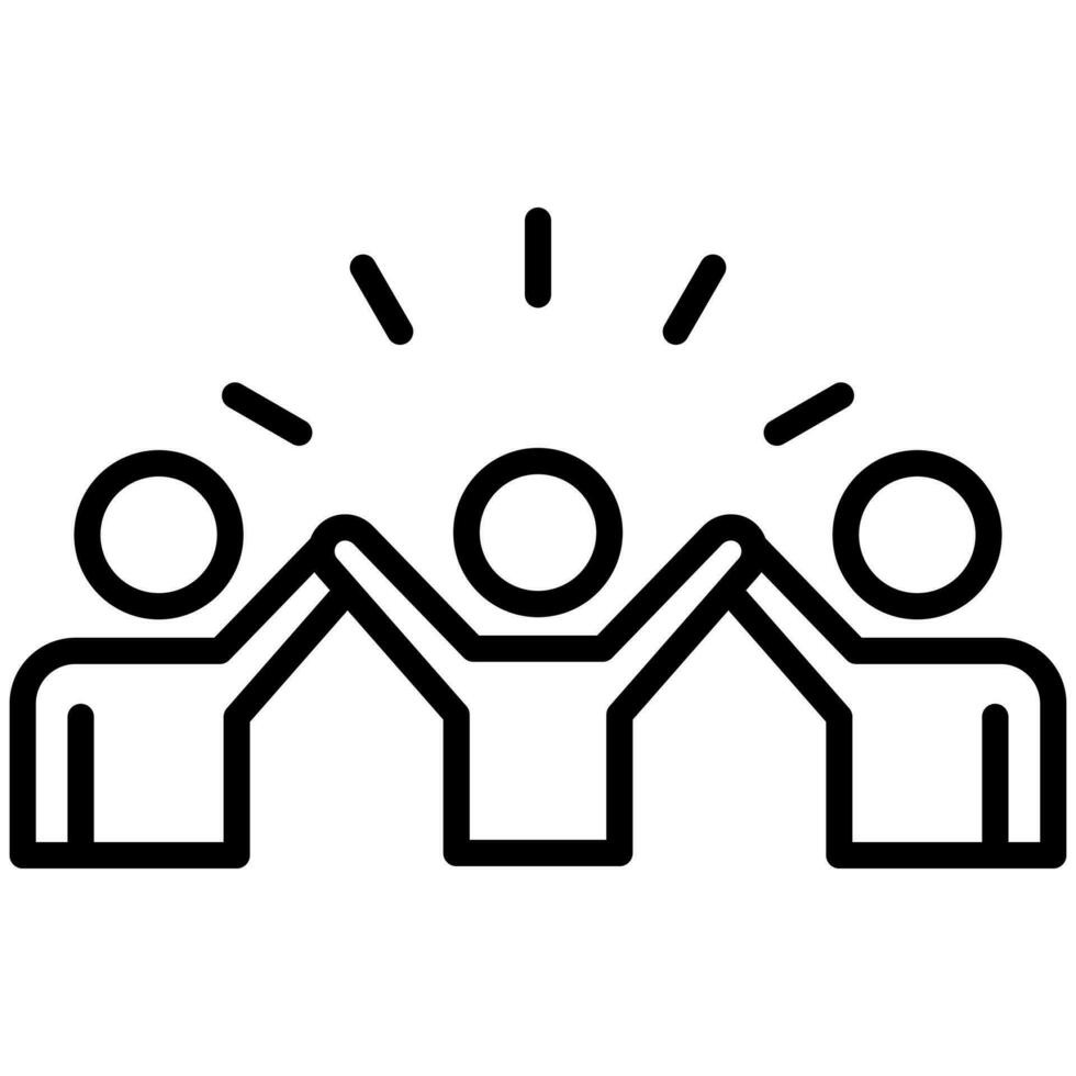 Team Motivation icon line vector illustration