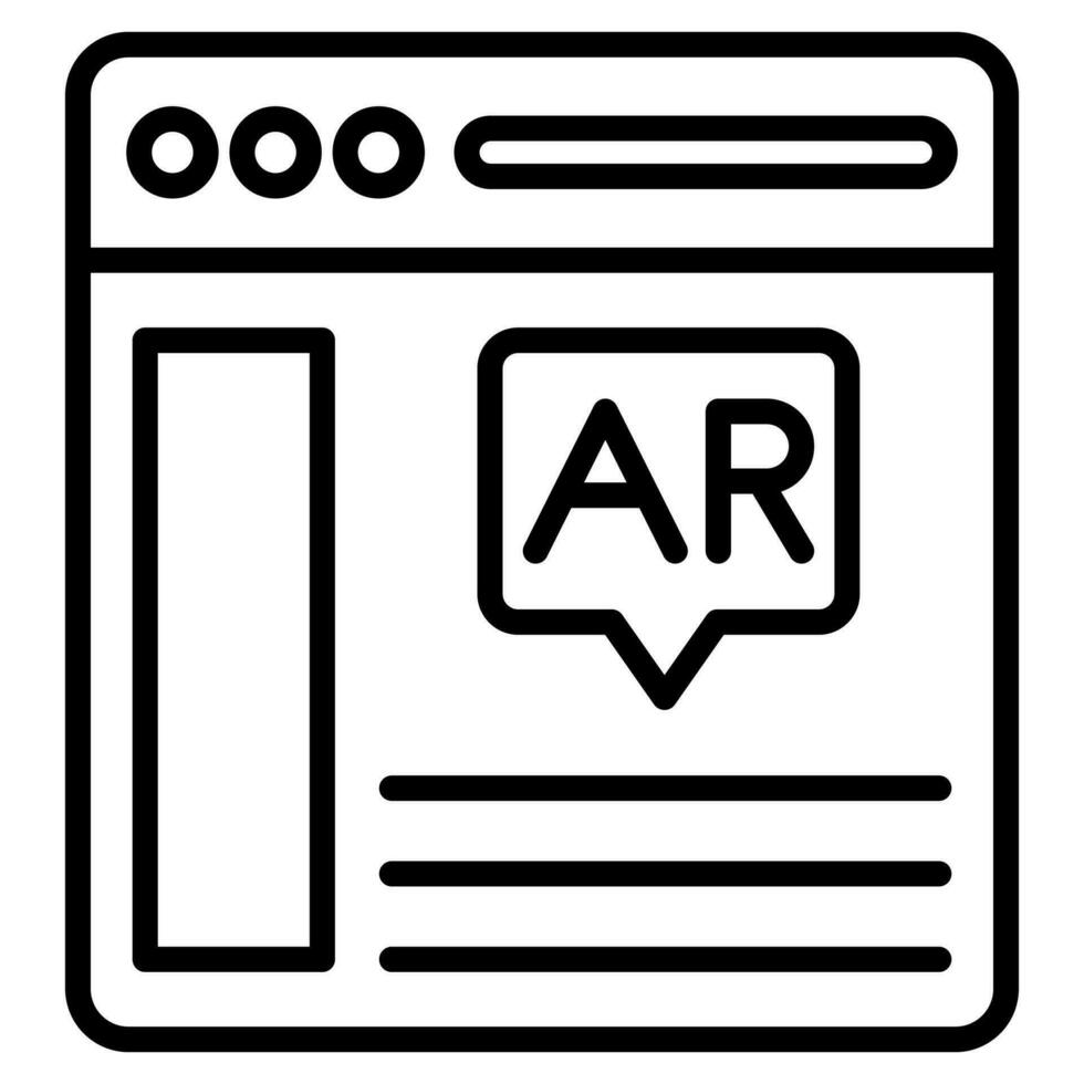 AR Interface icon line vector illustration