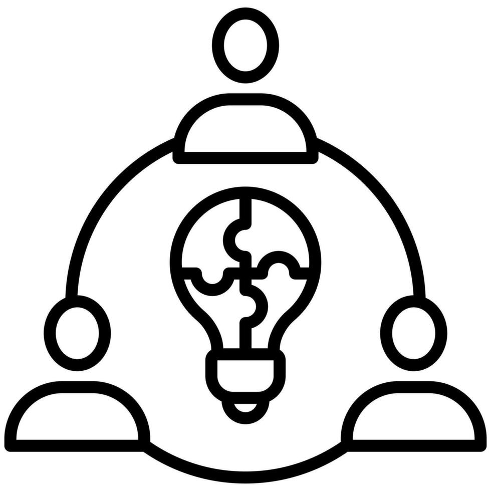 Collaborative Solutions icon line vector illustration