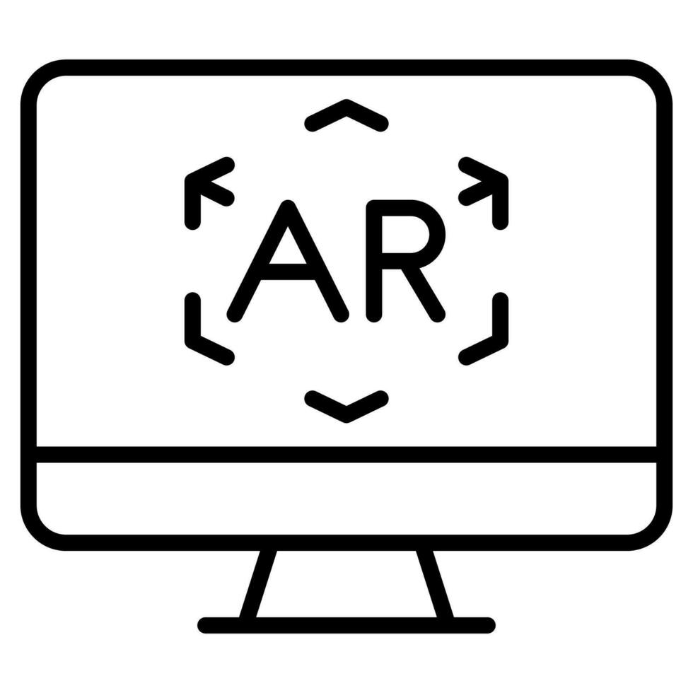 AR Simulation icon line vector illustration