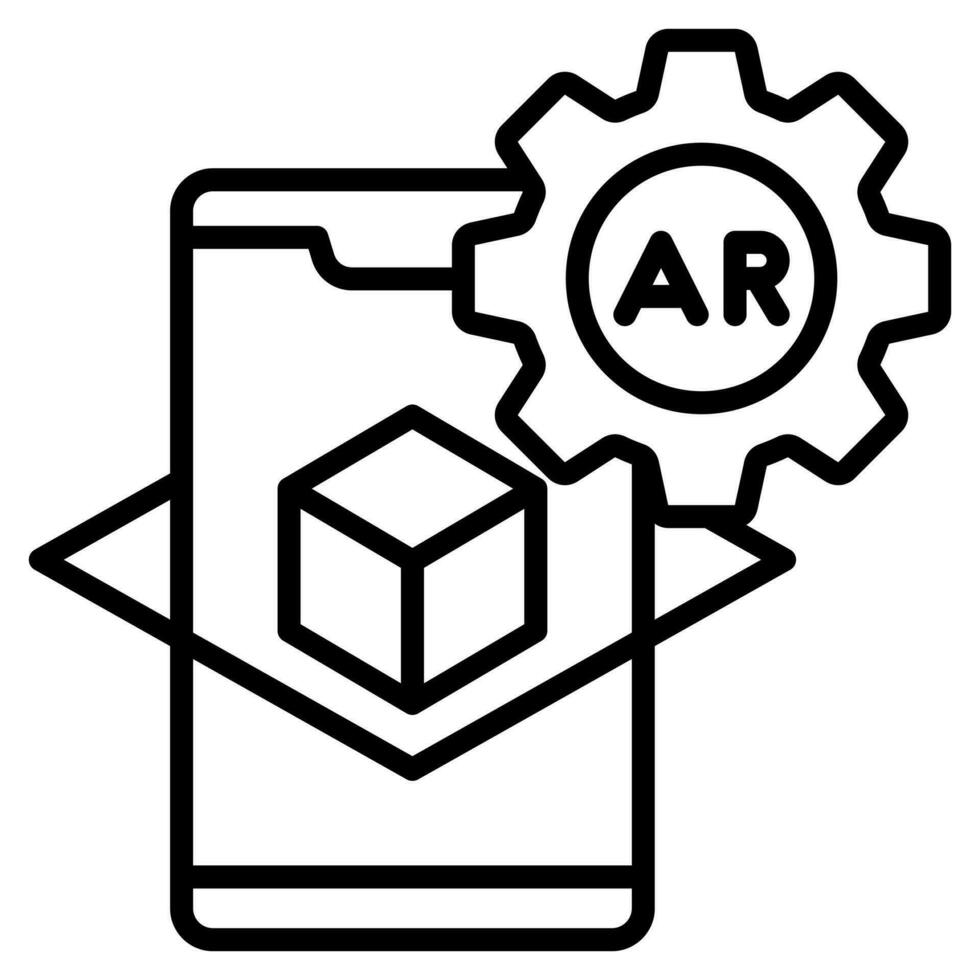 AR Development icon line vector illustration
