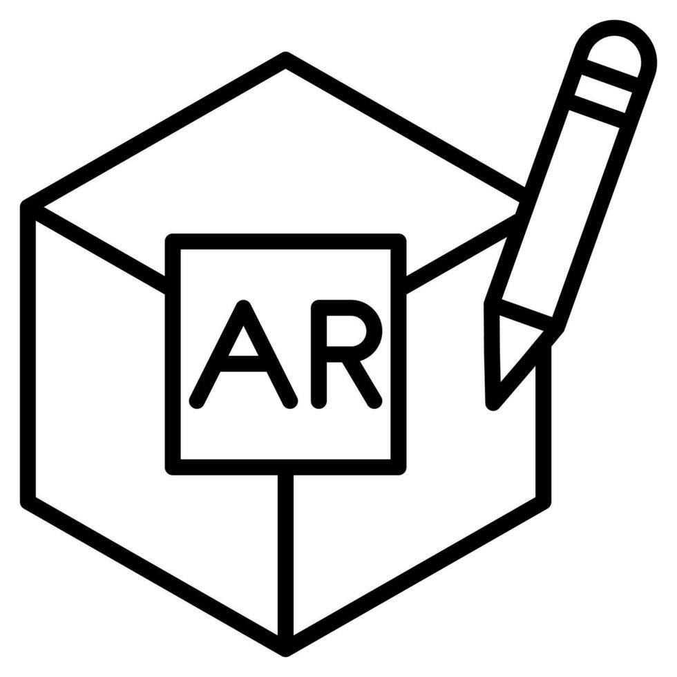 AR Design icon line vector illustration