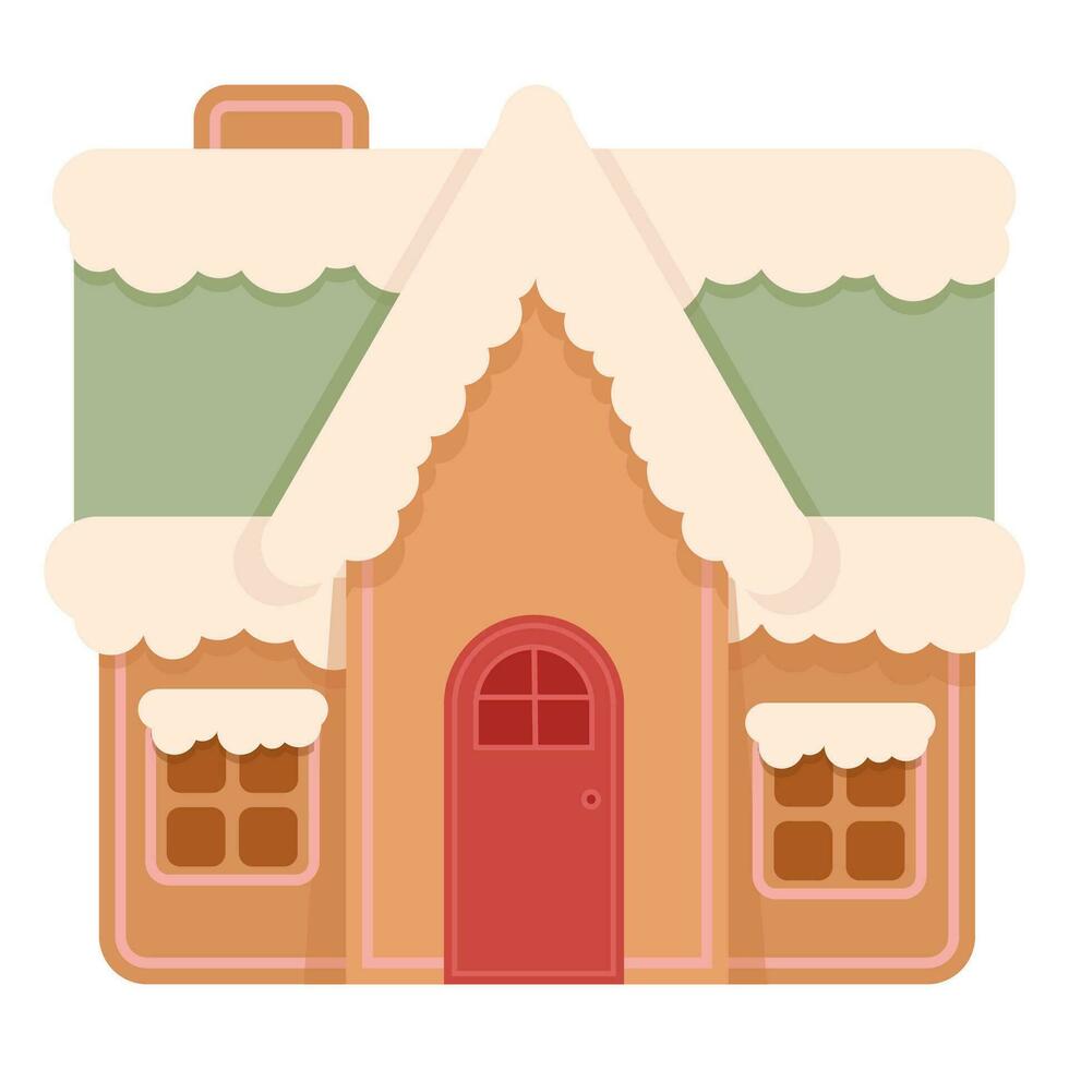 Beautiful Christmas gingerbread house flat with sprinkles vector