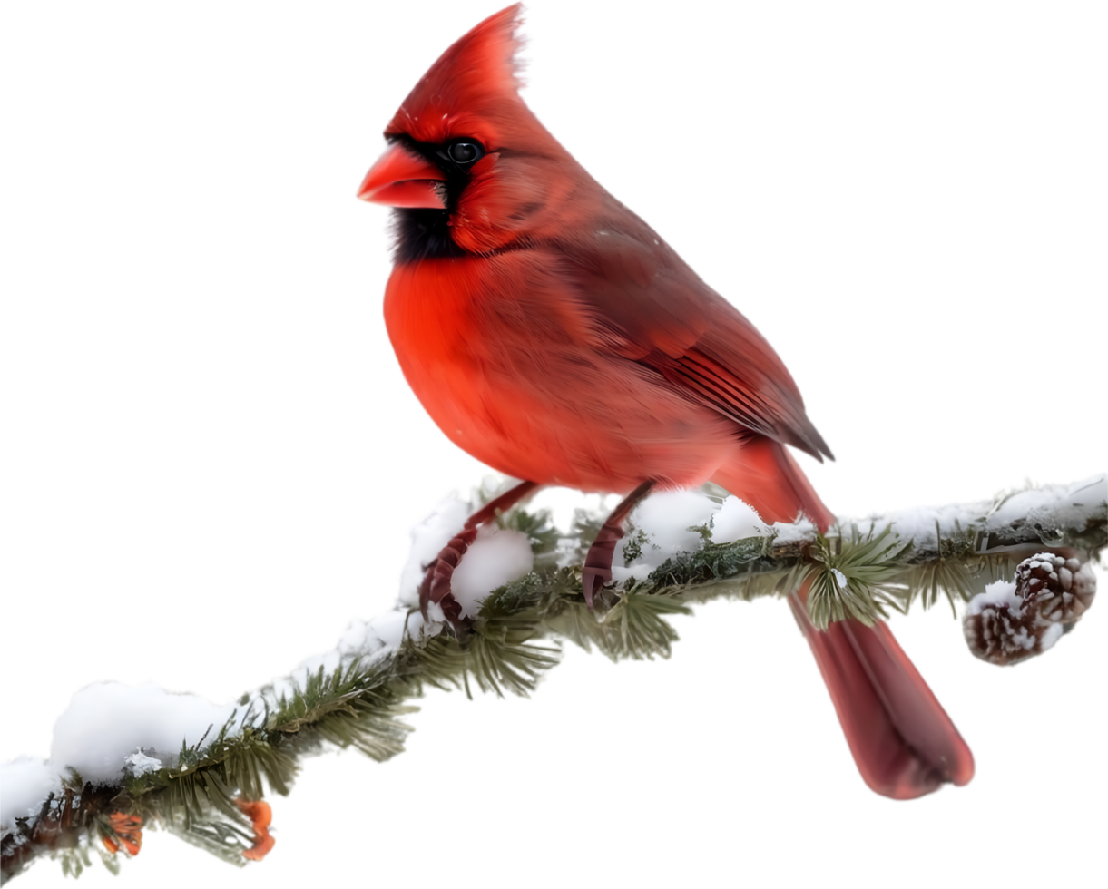 AI generated A close-up of a cardinal in winter. Ai-generated. png