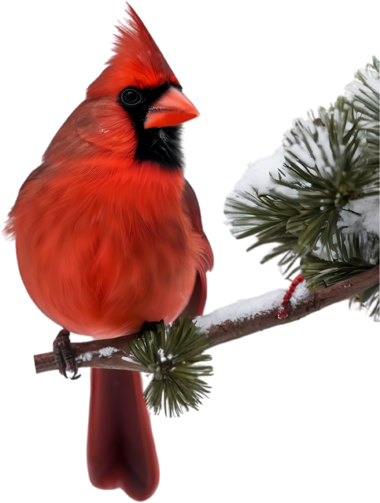 AI generated A close-up of a cardinal in winter. Ai-generated. png