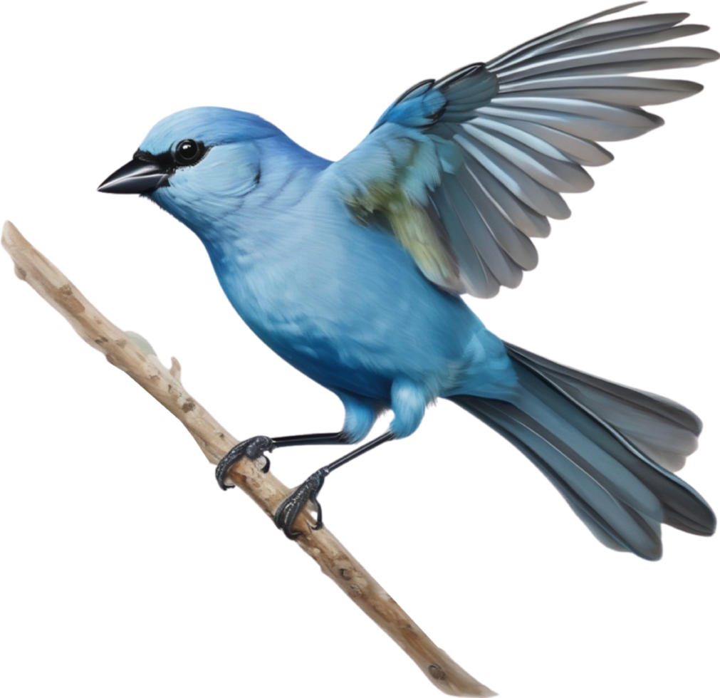 AI generated A Colorful painting of Blue-gray Tanager bird. AI-generated. png