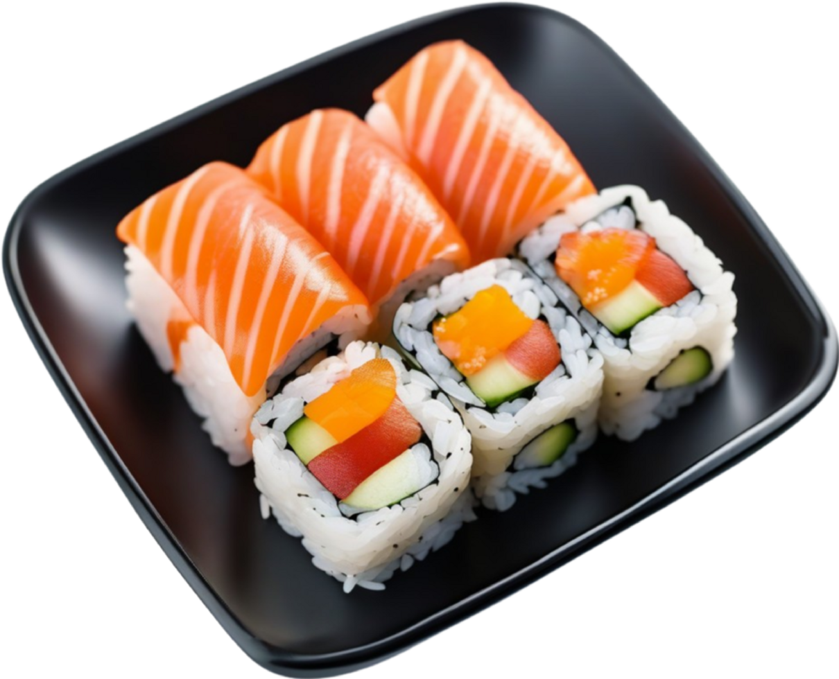AI generated Close-up photo of sushi food. Ai-generated. png