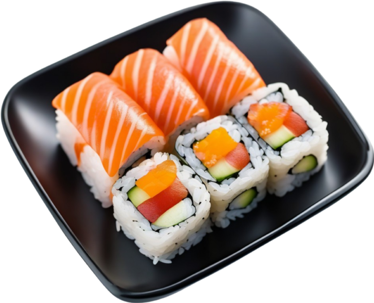 ai generado de cerca foto de Sushi alimento. ai-generado. png