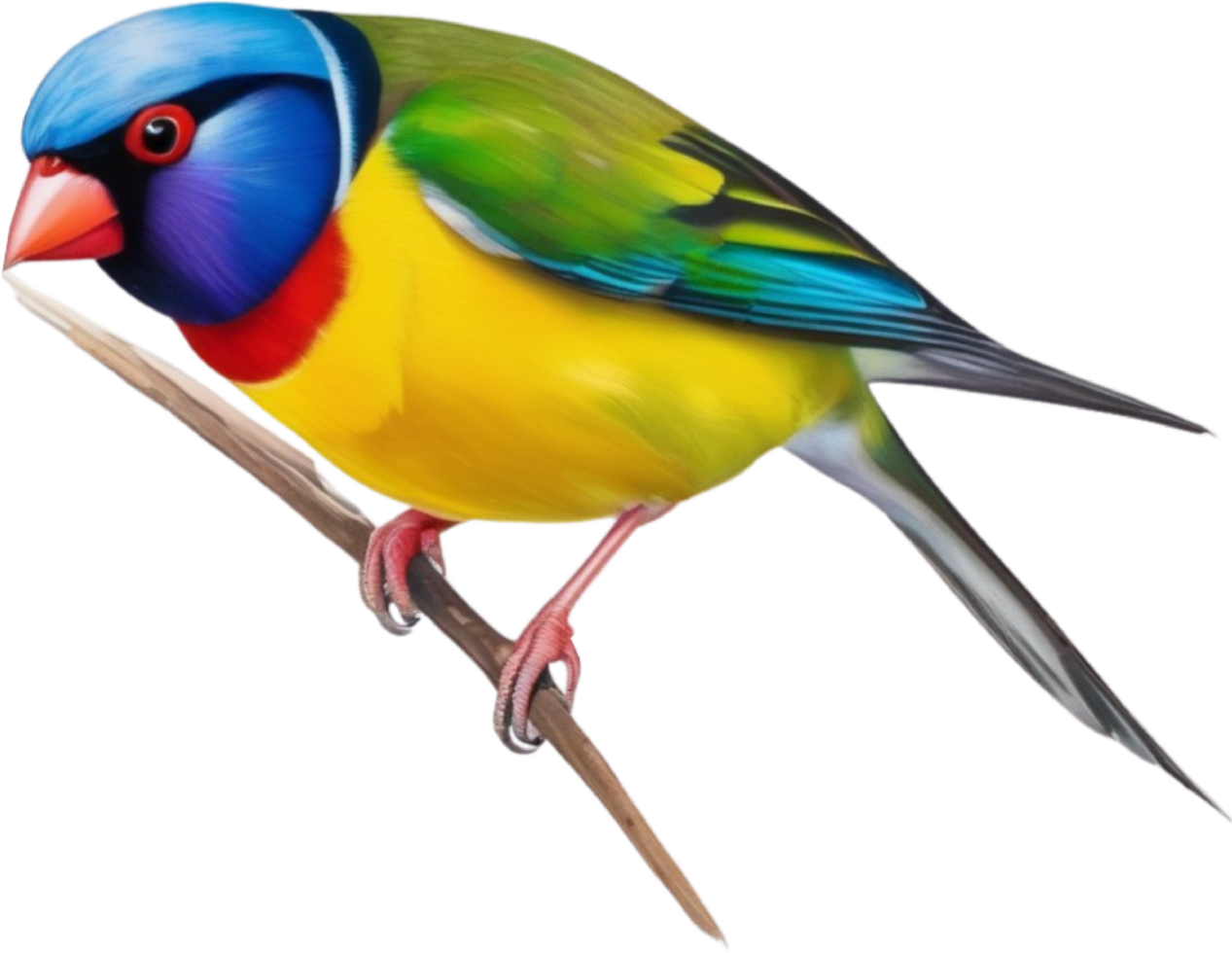 AI generated A colorful painting of Gouldian Finch bird. AI-generated. png