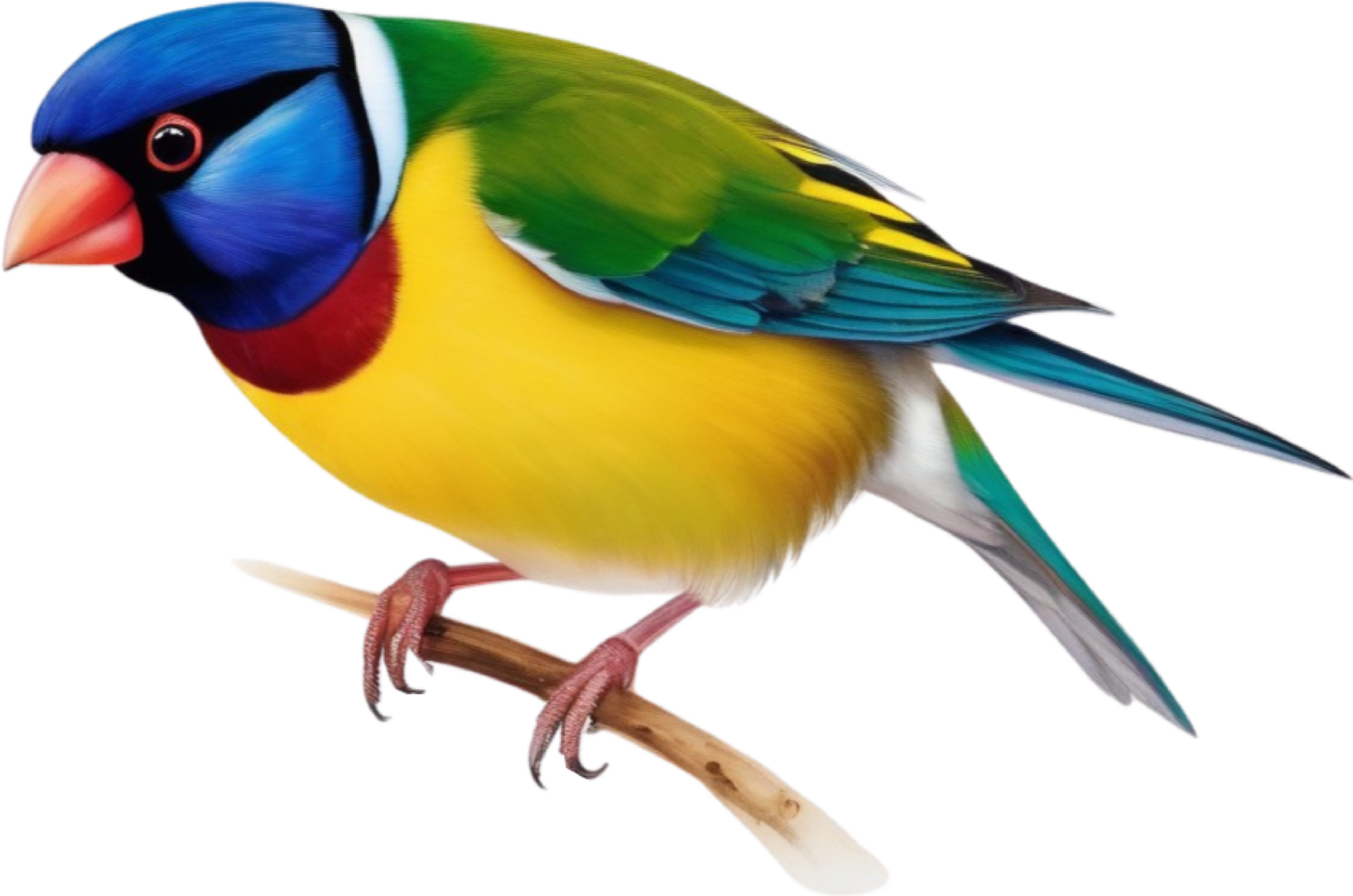 AI generated A colorful painting of Gouldian Finch bird. AI-generated. png