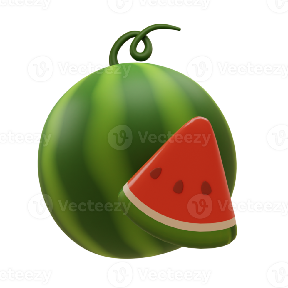 3D watermelon illustration png